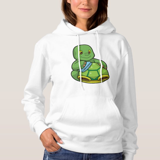 Turtle with Shell & Cleaning rag Hoodie (Front)