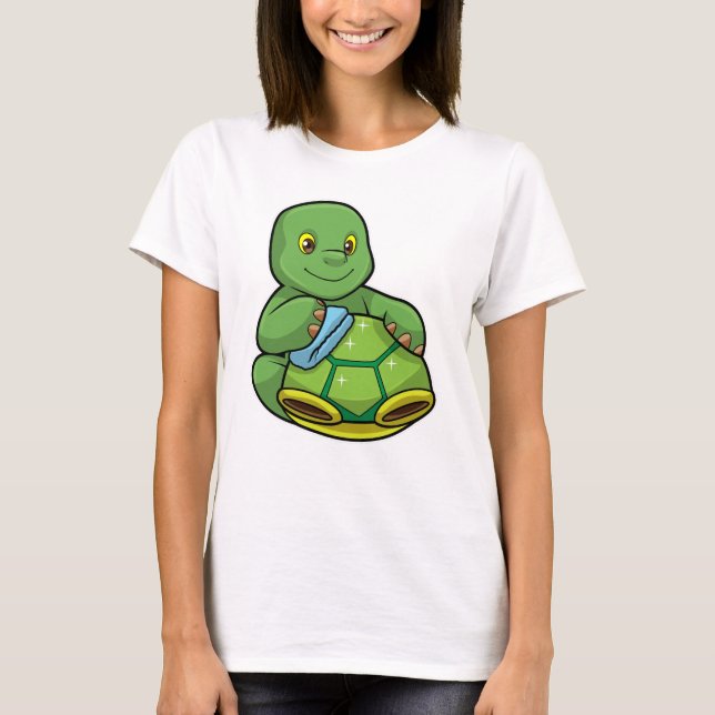Turtle with Shell & Cleaning rag T-Shirt (Front)