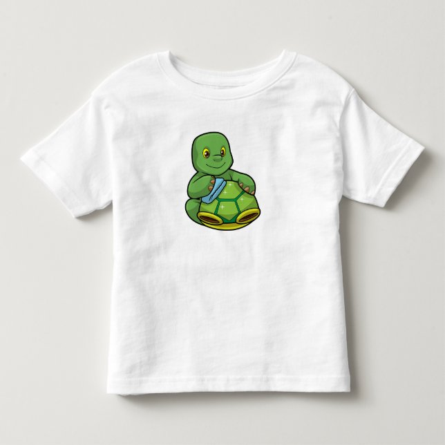 Turtle with Shell & Cleaning rag Toddler T-shirt (Front)