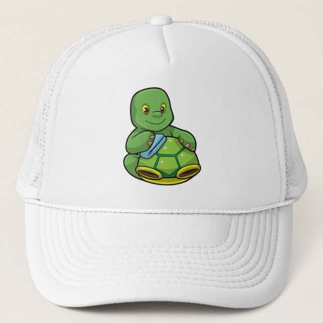 Turtle with Shell & Cleaning rag Trucker Hat (Front)