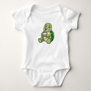 Turtle with Shell & Coffee to go Baby Bodysuit