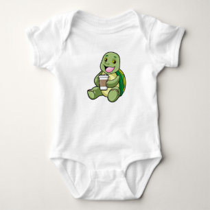 Turtle with Shell & Coffee to go Baby Bodysuit