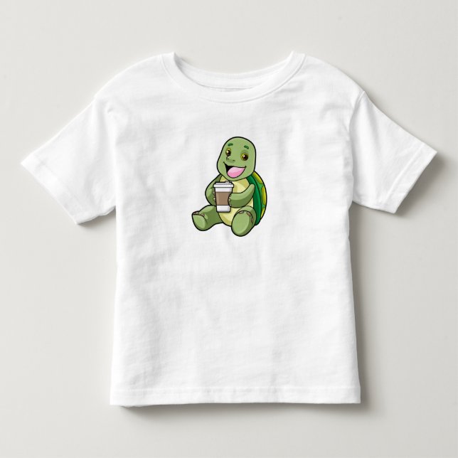 Turtle with Shell & Coffee to go Toddler T-shirt (Front)