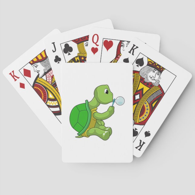 Turtle with Soap bubbles Playing Cards (Back)