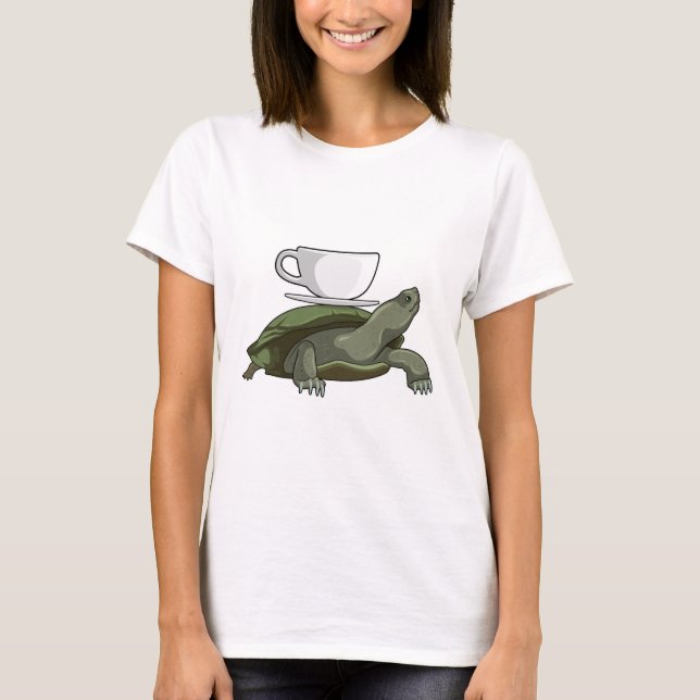 Turtle with Teacup T-Shirt (Front)