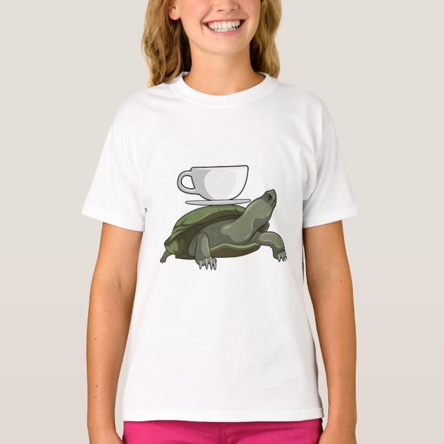 Turtle with Teacup T-Shirt (Front)