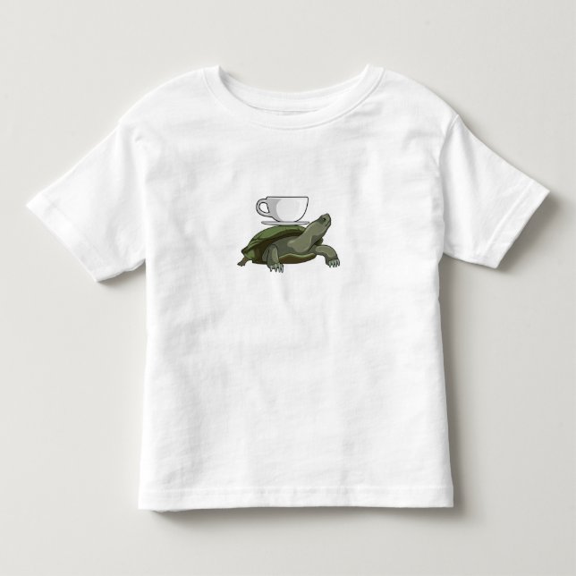 Turtle with Teacup Toddler T-shirt (Front)