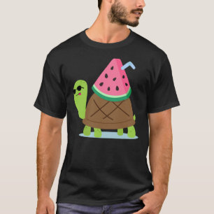 Turtle with Watermelon Drink T-Shirt