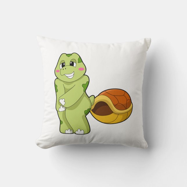 Turtle without Shell Shy.PNG Throw Pillow (Front)