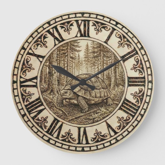 Turtle Wooden Wall Clock  (Front)