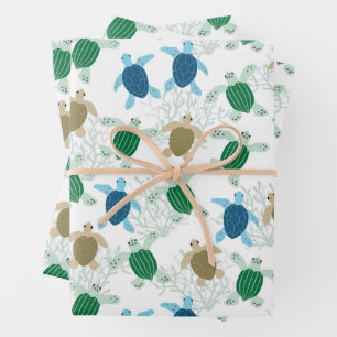 Turtle Wrapping Paper Sheets Watercolor