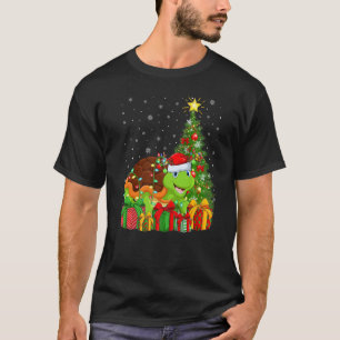 Turtle  Xmas Holiday Santa Turtle Christmas Tree T-Shirt