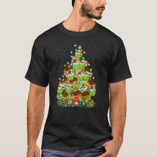 Turtle  Xmas Lights Santa Turtle Christmas Tree T-Shirt