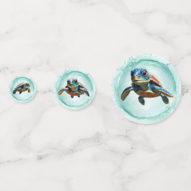 Turtle-y Awesome Table Confetti (Fronts)