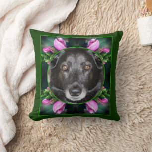 Turtlehead Flower Frame Create Your Own Photo Throw Pillow