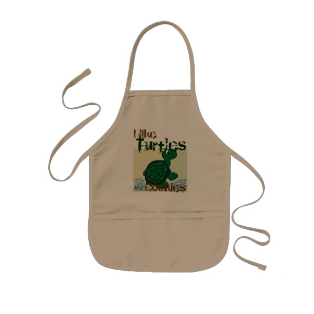 Turtles and Cookies Kids Apron (Front)
