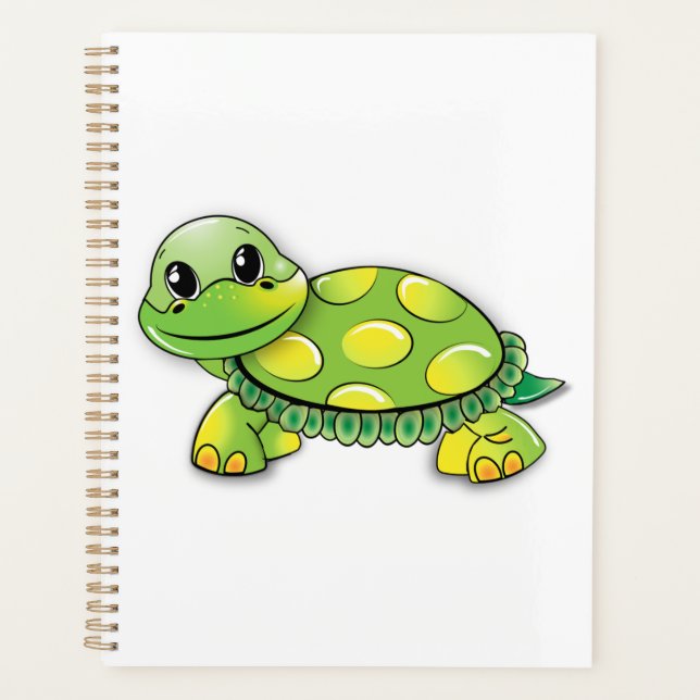 Turtles and Tortoise Cute Children Cartoon drawing Planner (Front)