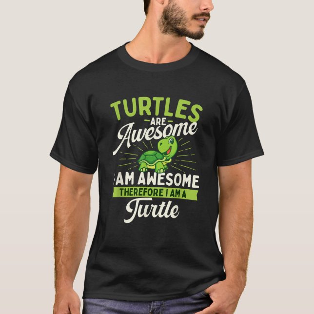 Turtles Are Awesome Wildlife Cute Tortoise Beach M T-Shirt (Front)