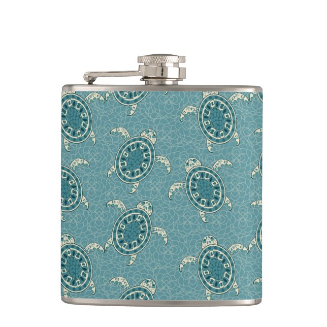 turtles background hip flask (Front)