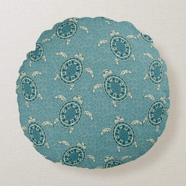 turtles background round pillow (Front)