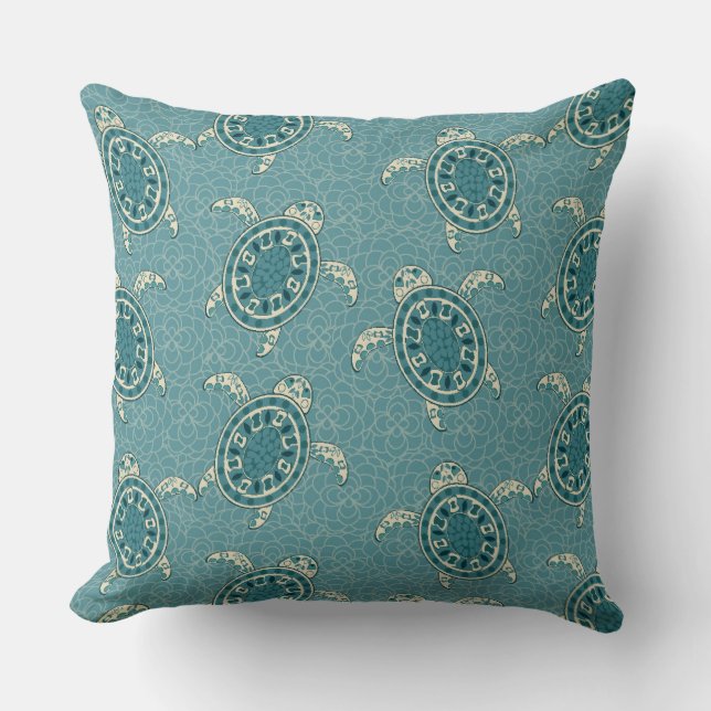 turtles background throw pillow (Front)