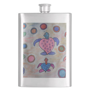 Turtles & Circles Classic Flask