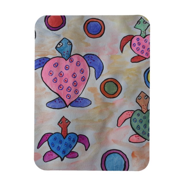 Turtles & Circles Flexible Photo Magnet (Vertical)