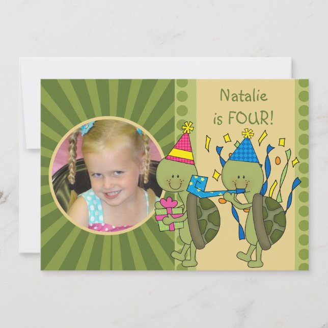Turtles Customized Kids Birthday Invitation (Front)