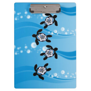 turtles & hibiscus clipboard