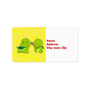 Turtles in love label