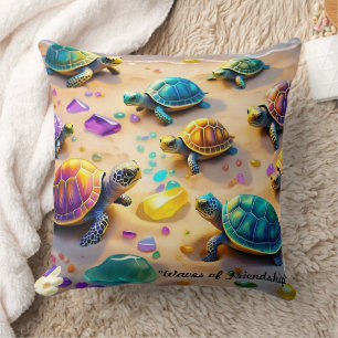 "Turtles on Vacation" Throw Pillow