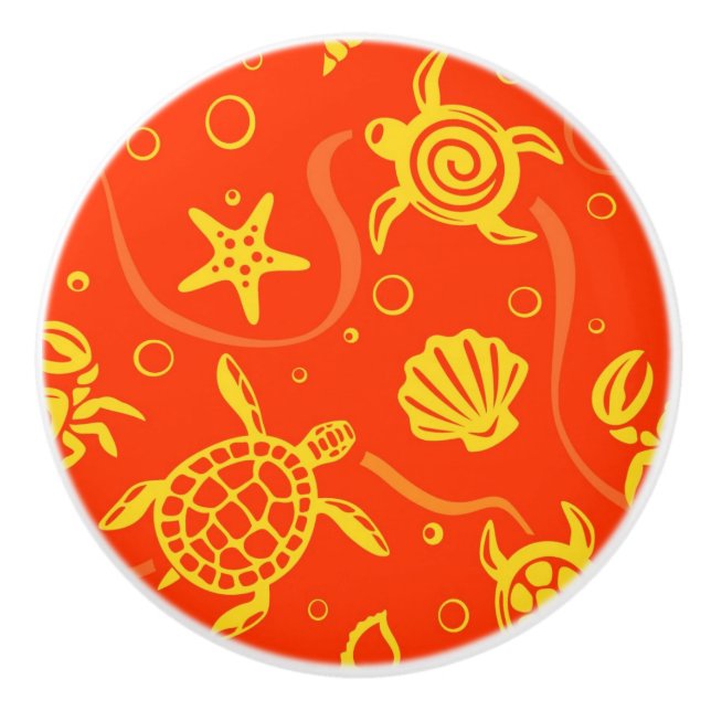 Turtles Pattern Ceramic Knob (Front)