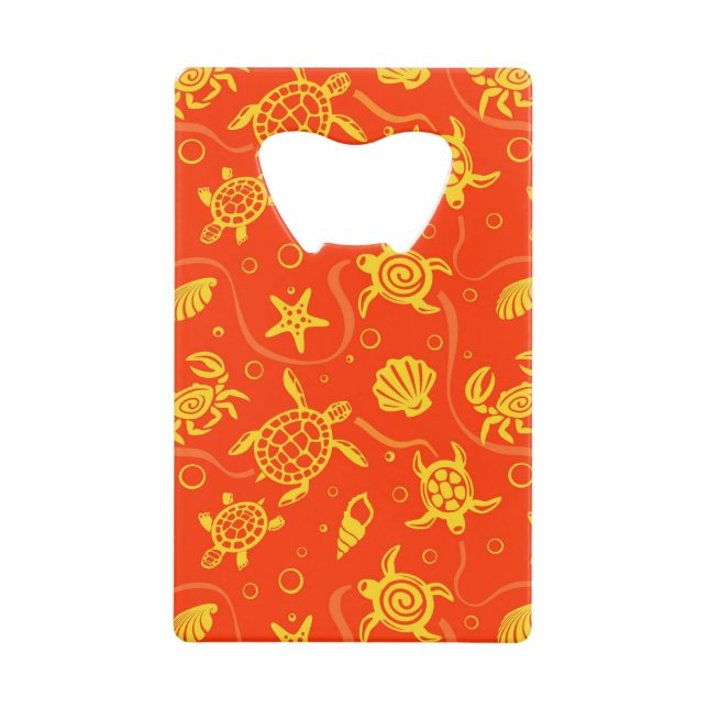 Turtles Pattern Credit Card Bottle Opener (Front)