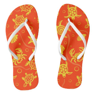 Turtles Pattern Flip Flops