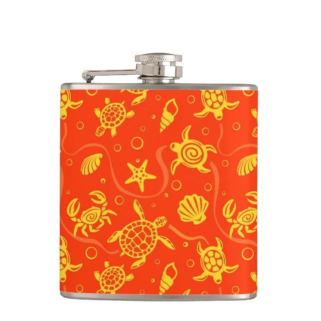 Turtles Pattern Hip Flask (Front)