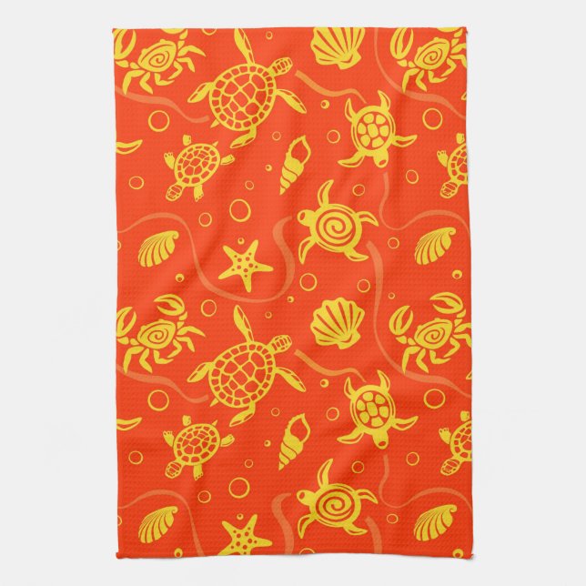 Turtles Pattern Kitchen Towel (Vertical)