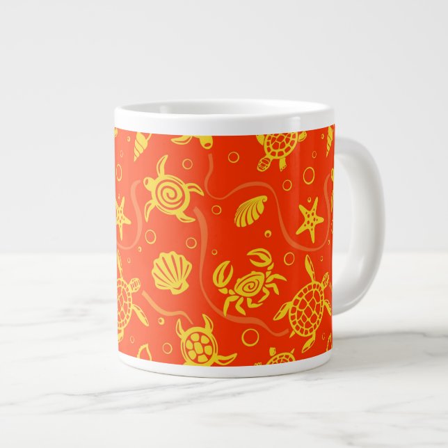 Turtles Pattern Large Coffee Mug (Front Right)