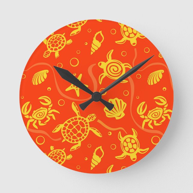 Turtles Pattern Round Clock (Front)
