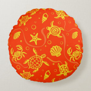 Turtles Pattern Round Pillow