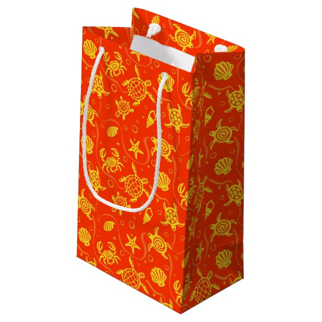 Turtles Pattern Small Gift Bag (Back Angled)