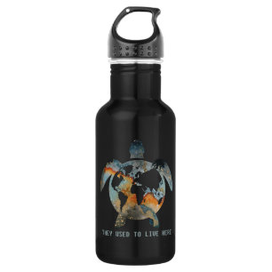 Turtles They Used To Live Here Earth Turtle Lovers 532 Ml Water Bottle