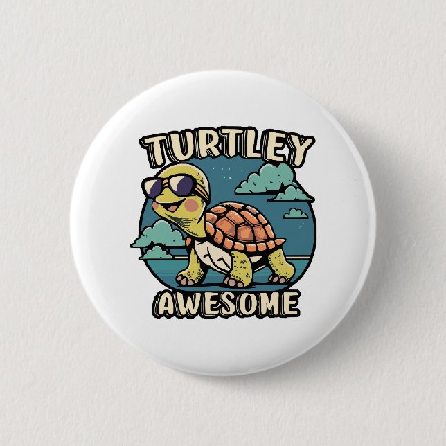 Turtley Awesome  2 Inch Round Button (Front)