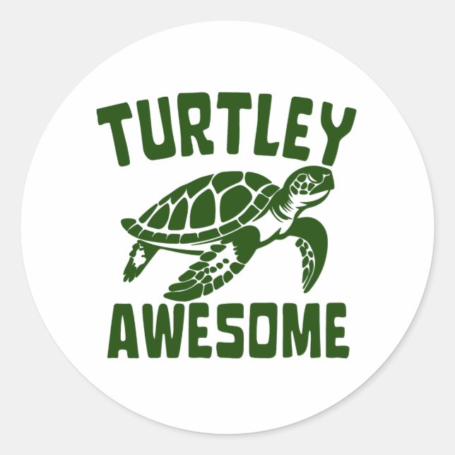 TURTLEY AWESOME CLASSIC ROUND STICKER (Front)