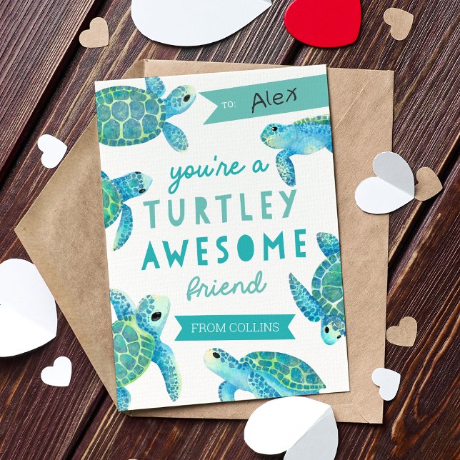 Turtley Awesome Classroom Valentines Day Card (Creator Uploaded)
