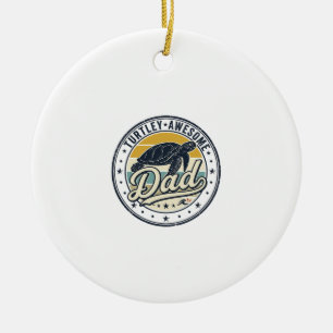 Turtley Awesome Dad Vintage Turtle Shirt Design_1 Ceramic Ornament