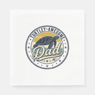 Turtley Awesome Dad Vintage Turtle Shirt Design_1 Napkin