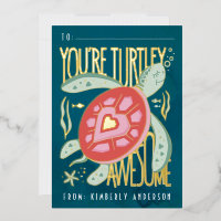 Turtley Awesome Foil Pressed Card