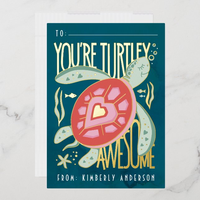 Turtley Awesome Foil Pressed Card (Envelope)