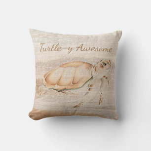 Turtley Awesome Sea Turtle Ocean Sea Animal Art   Throw Pillow