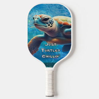Turtley Chillin’ Fun Sea Turtle Pickleball Paddle